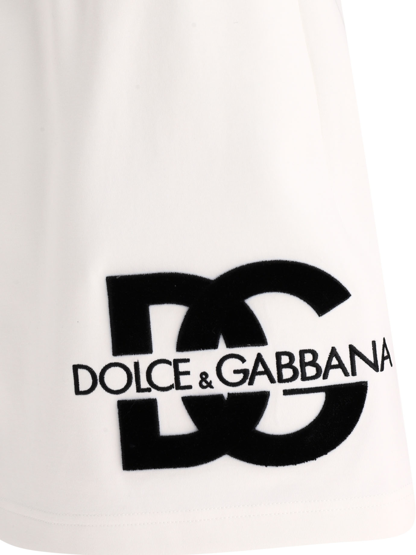 DOLCE & GABBANA Jersey miniskirt with DG logo patch